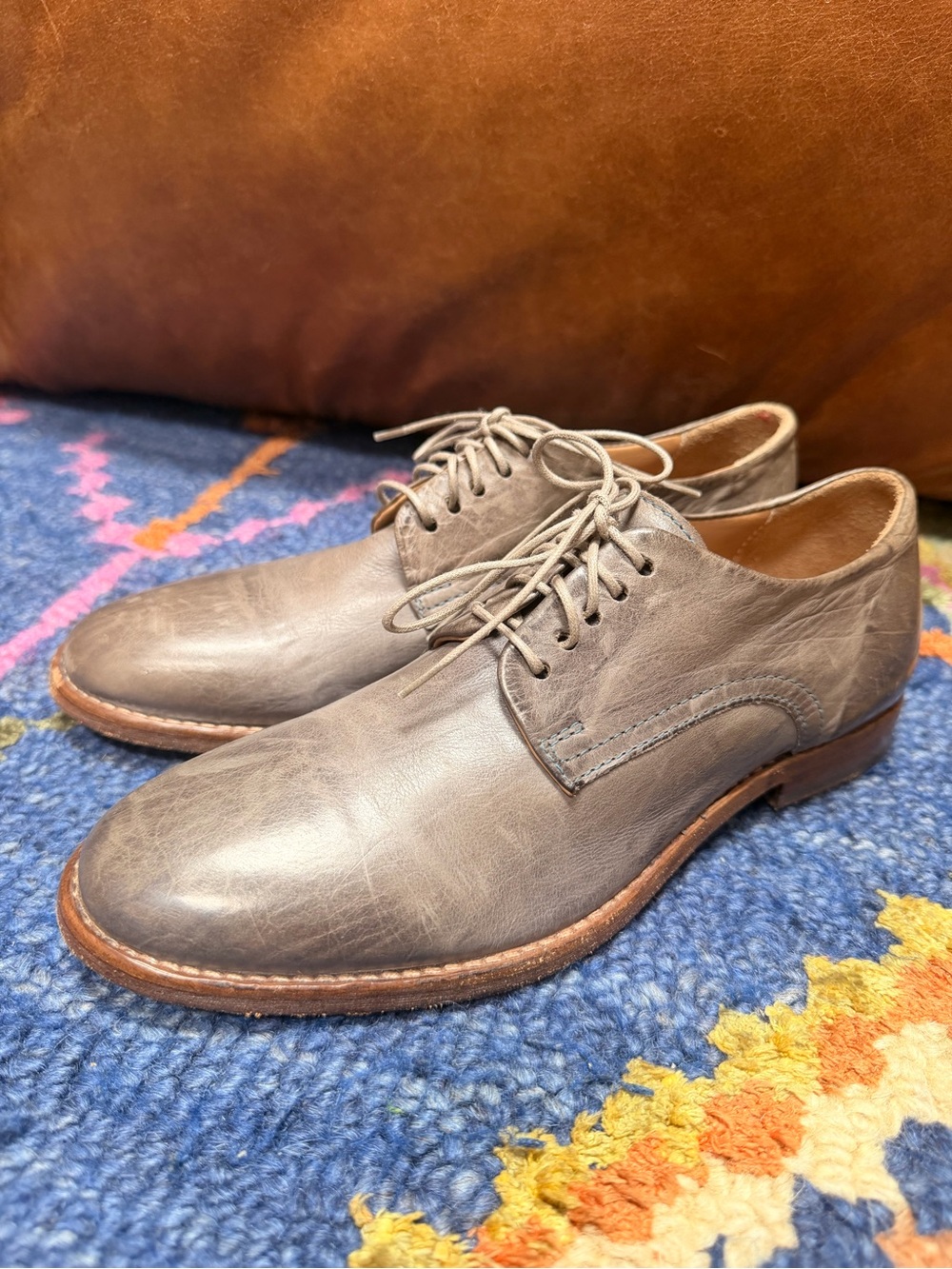 MOMA Handmade Italy Gray Leather Derby Oxford Shoes Women’s EU 36 US 5-5.5